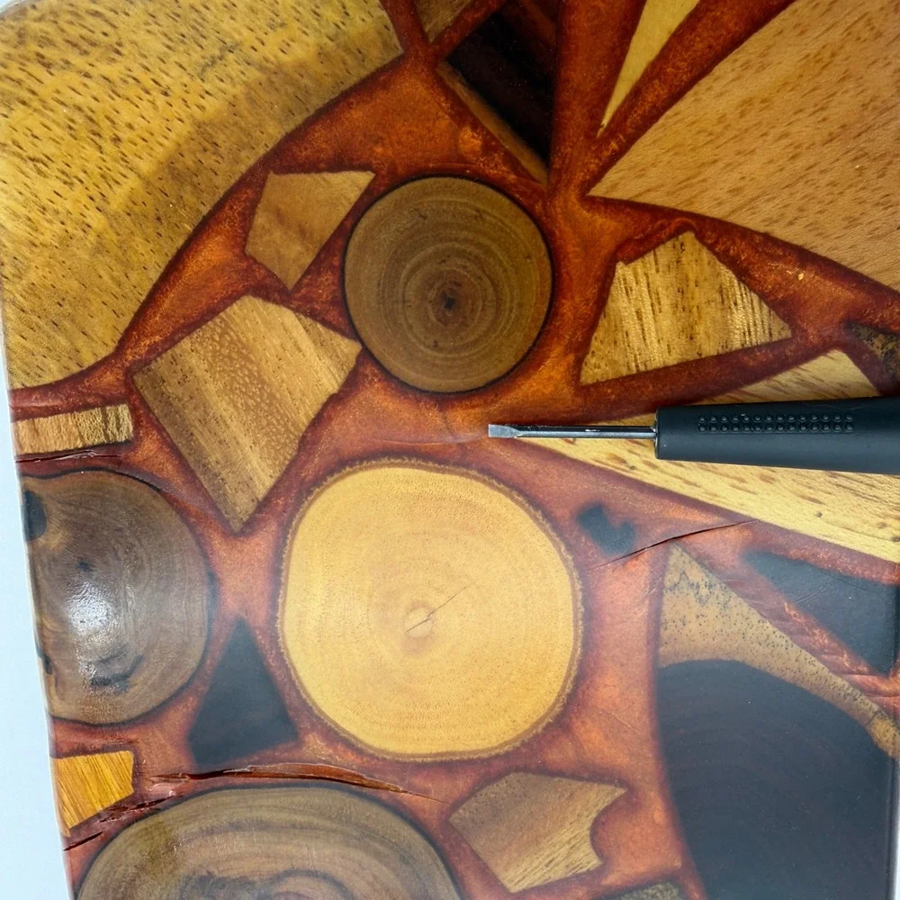 Chaverri Store Artisan Wood Resin Mosaic Cutting Board Serving Tray Costa Rica